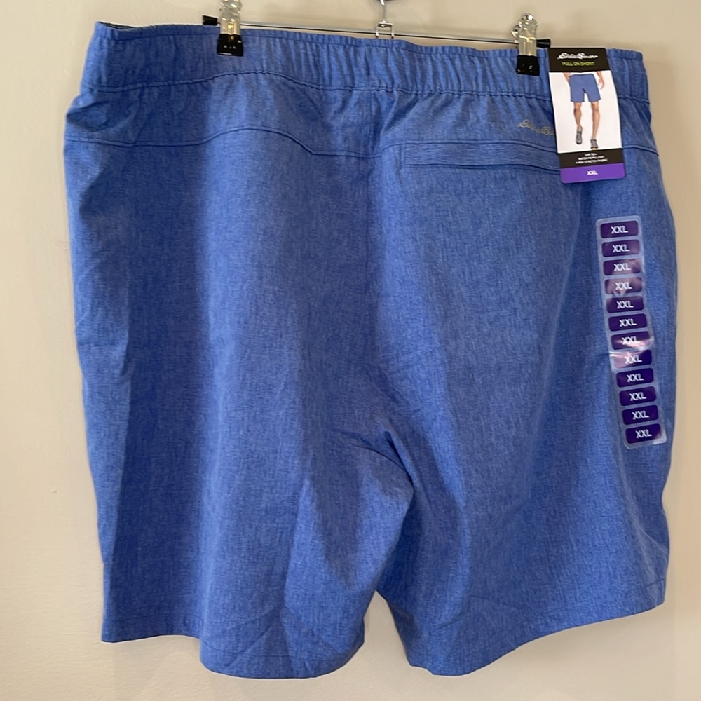 NWT Eddie Bauer XXL Men’s Blue Pull on Short, UPF50+ water repellent stretch
